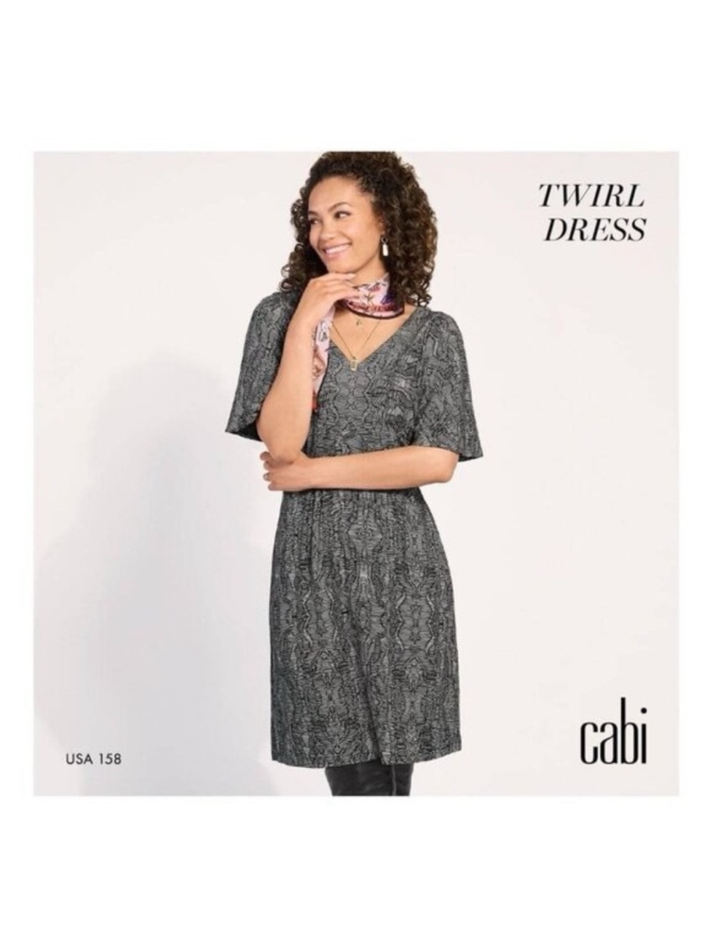 NEW! Cabi Twirl Black and White Dress #4641